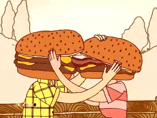 kissing burgers